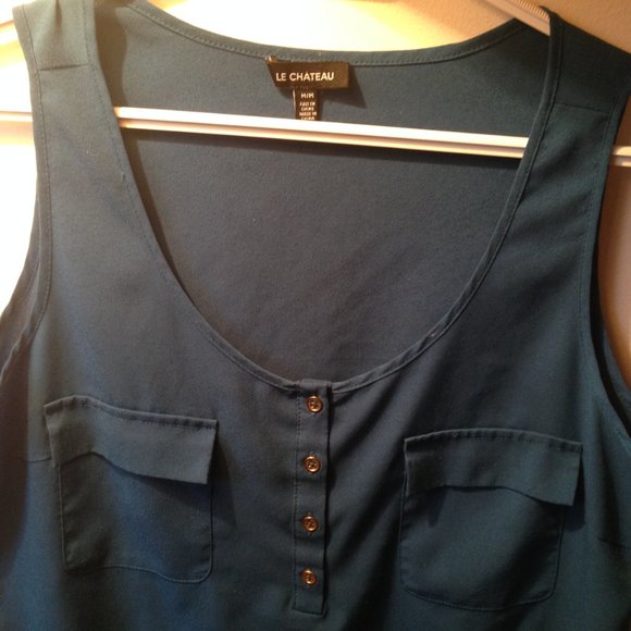 le chateau sleeveless button down blouse sz medium - Picture 5 of 7